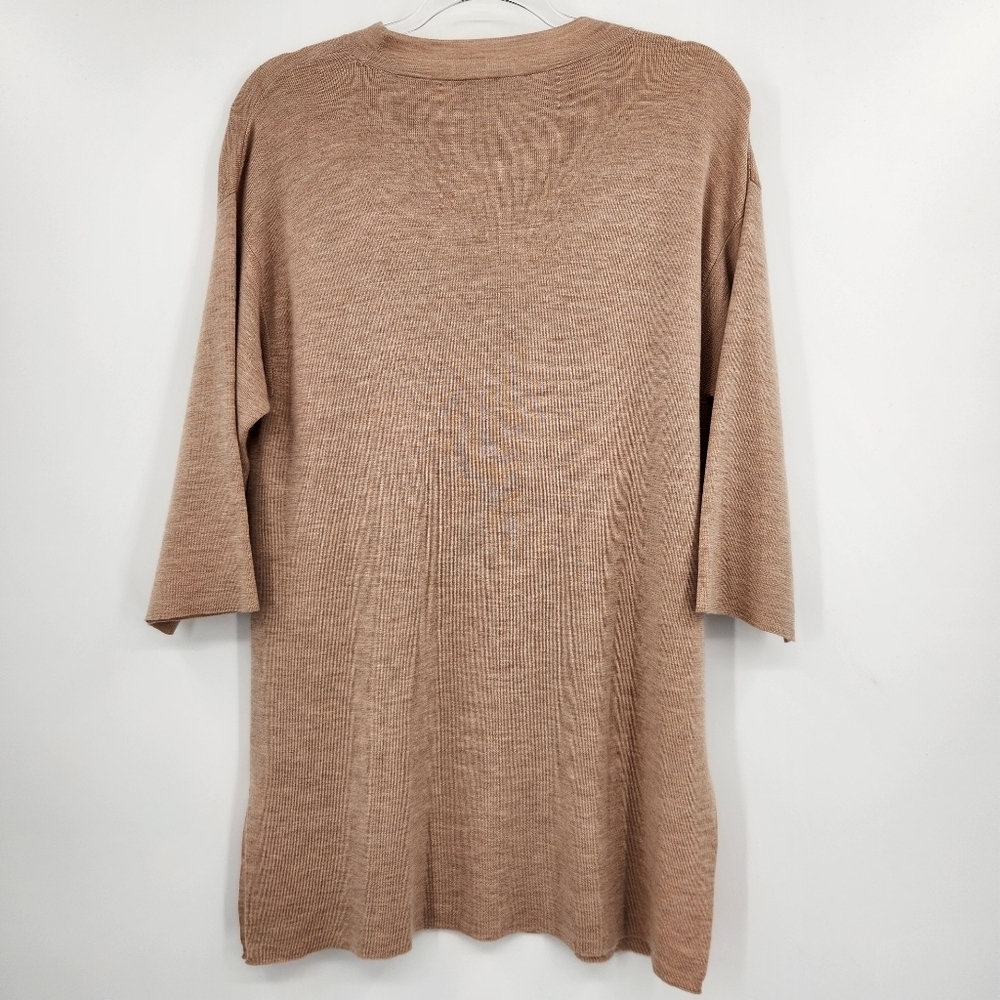 Eileen Fisher Crewneck Lightweight Swester Tunic Top Womens Size XL Tan - Picture 9 of 10